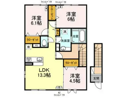 サニーコート・ドエル(3LDK/2階)の間取り写真