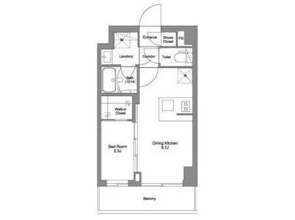 ビーピーアールレジデンスモトマチ ベイ サイド(1DK/3階)の間取り写真