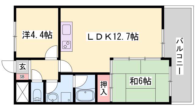 セントポーリアI(2LDK/3階)の間取り写真