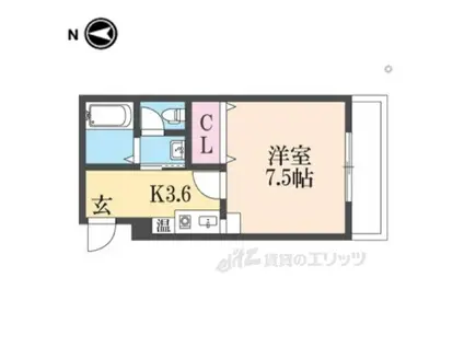 アーバンコート香里園(1K/1階)の間取り写真