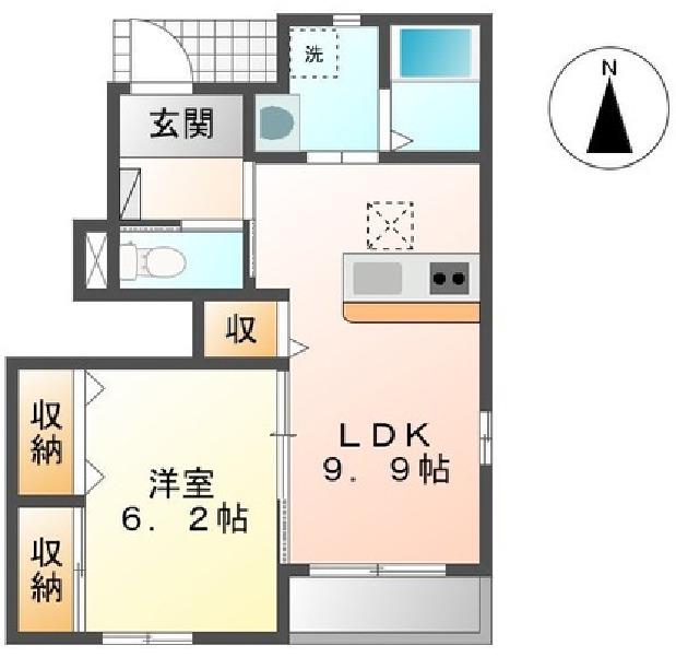 クルールIII(1LDK/1階)の間取り写真