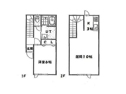 MAISONETTE恵(1LDK/1階)の間取り写真