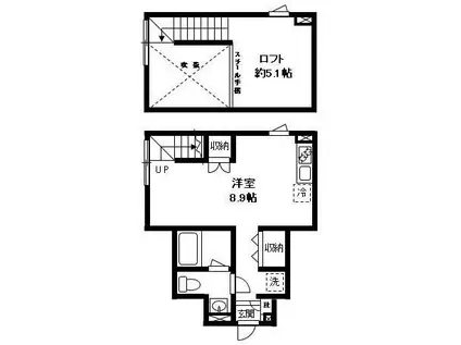 ロフトハウス(ワンルーム/1階)の間取り写真