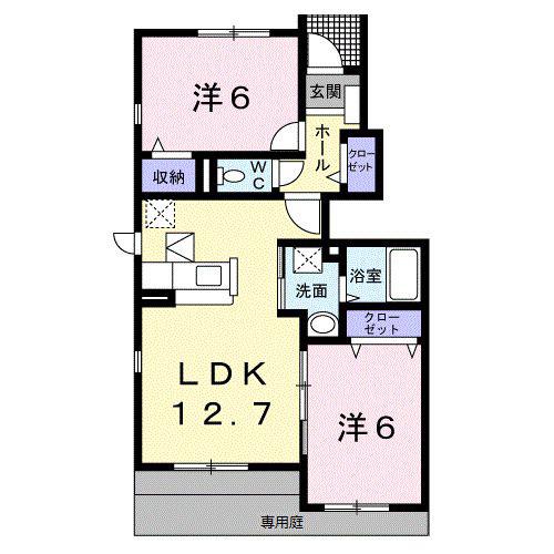 プルミエール(2LDK/1階)の間取り写真