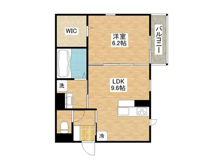 ベルコート下ノ沢(1LDK/2階)の間取り写真