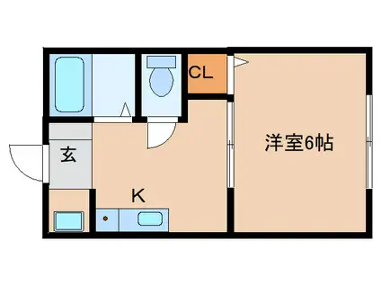 近鉄橿原線 尼ケ辻駅 徒歩8分 1階建 築54年(1K/1階)の間取り写真