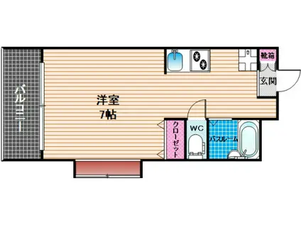 ペガサス弥永(ワンルーム/4階)の間取り写真