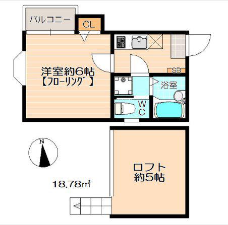 ピュア別府南壱番館(1K/1階)の間取り写真