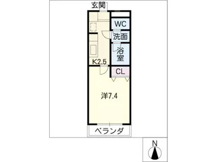 WILL大森(1K/3階)の間取り写真