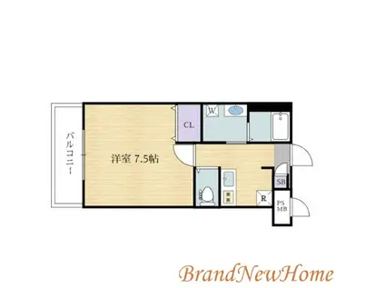 ジーイーキャトフ(1K/3階)の間取り写真