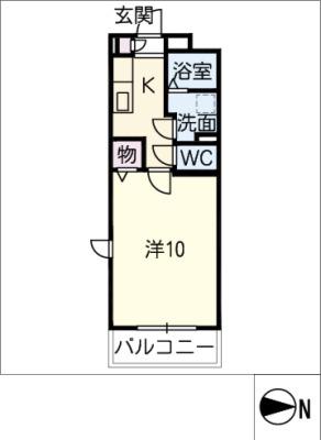 グレイティアいなべ(1K/1階)の間取り写真