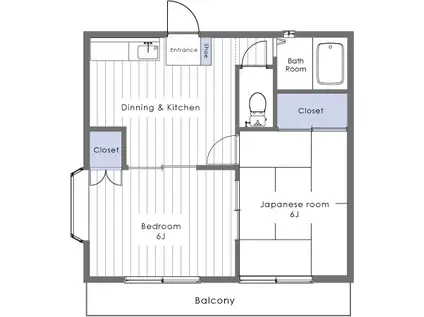 コーポセシカ(2DK/1階)の間取り写真