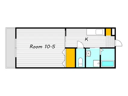 クレセール津島(1K/3階)の間取り写真
