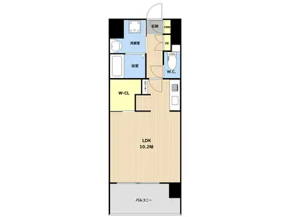 LIBTH博多駅南III(ワンルーム/14階)の間取り写真