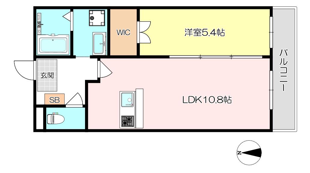 サザンクロス(1LDK/7階)の間取り写真