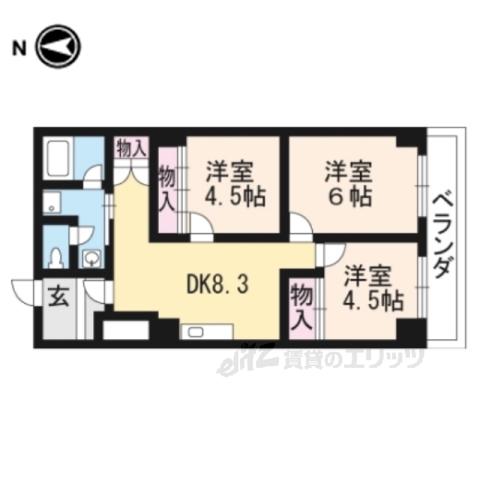 ファーストコート今出川北(3LDK/5階)の間取り写真