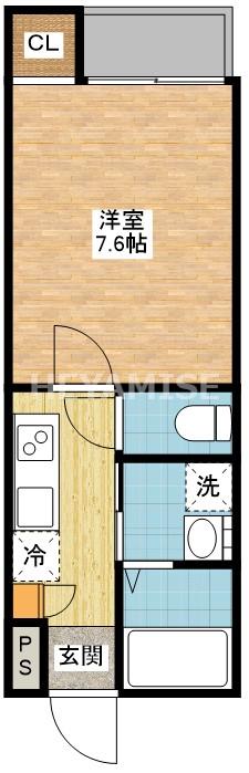 JB.BASE(1K/2階)の間取り写真
