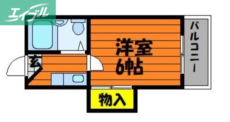 プレール鹿田本町(1K/2階)の間取り写真