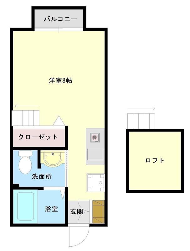 ハイムシルフィーヌ(ワンルーム/2階)の間取り写真