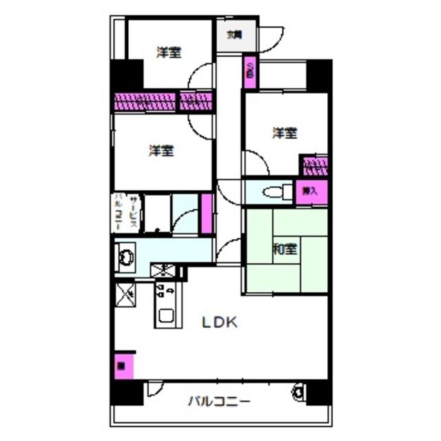 レジディア都島II(4LDK/14階)の間取り写真