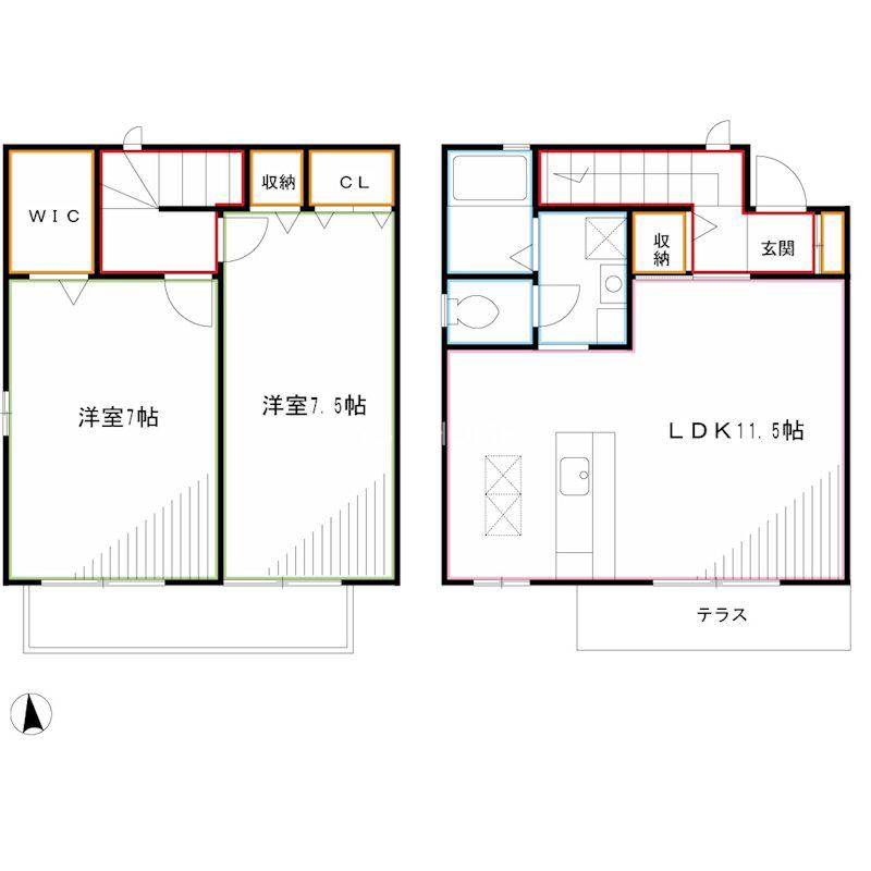 グランクレスト(2LDK/1階)の間取り写真