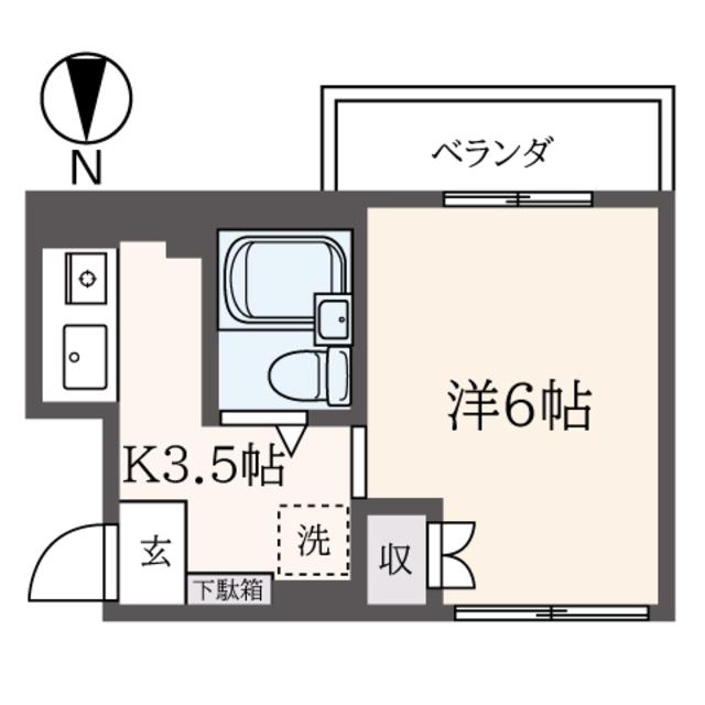 URBAN KASUYA(1K/3階)の間取り写真