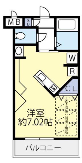 グランヴァン大井町II(1K/8階)の間取り写真