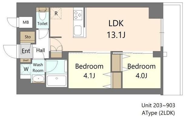 S-RESIDENCE王子ENABLE(2LDK/8階)の間取り写真