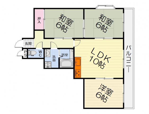 メゾンシグナス(3LDK/2階)の間取り写真