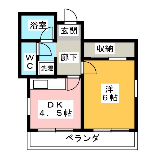 サンハイツ(1DK/2階)の間取り写真