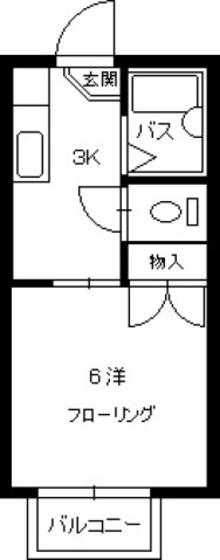 サマックス絵夢(1K/1階)の間取り写真