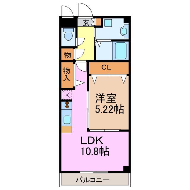 ドミールK(1LDK/2階)の間取り写真