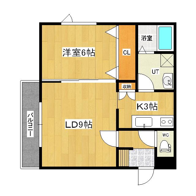 フェリーチェラピュタS(1LDK/1階)の間取り写真