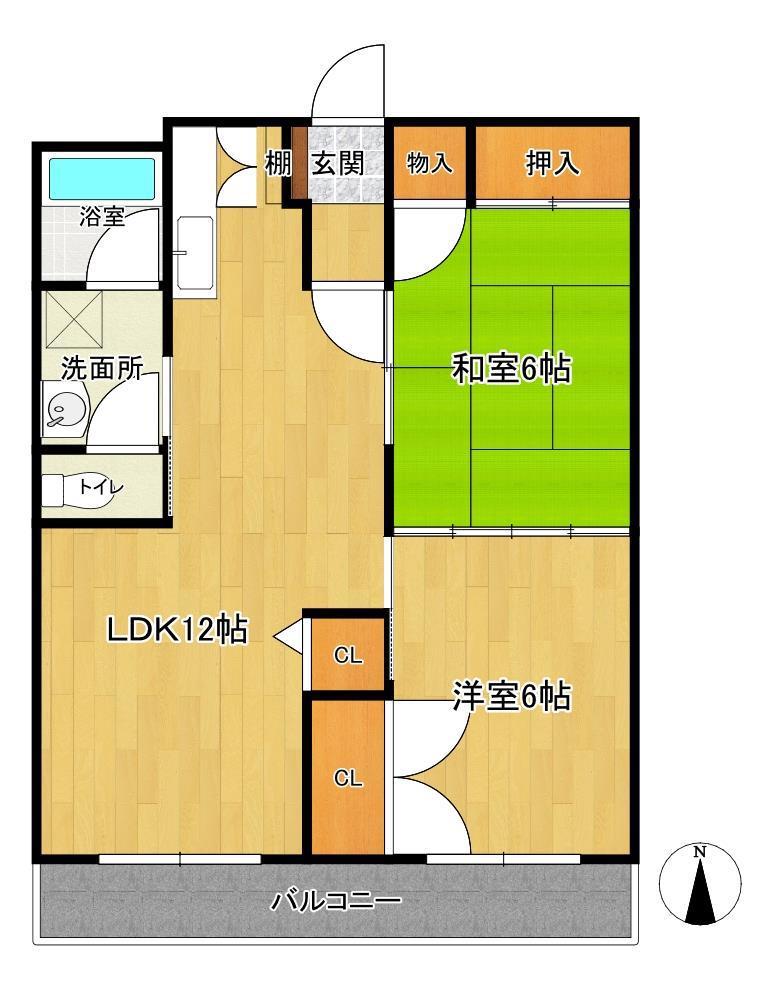 ステーションハイツ(2LDK/3階)の間取り写真