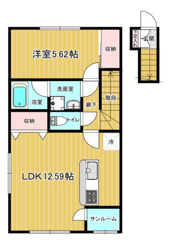 START A(1LDK/2階)の間取り写真