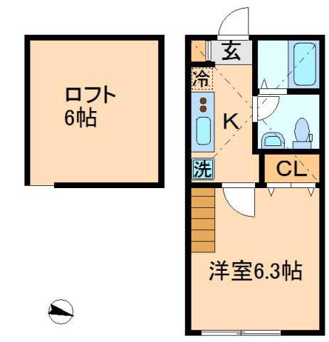 ビューメゾン横浜(1K/1階)の間取り写真
