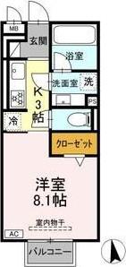 サンクキャトル(1K/2階)の間取り写真