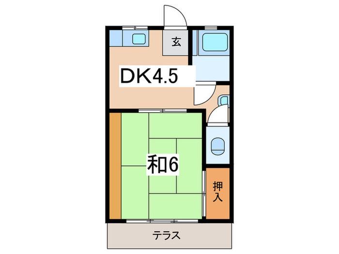 すみれ荘(1DK/1階)の間取り写真