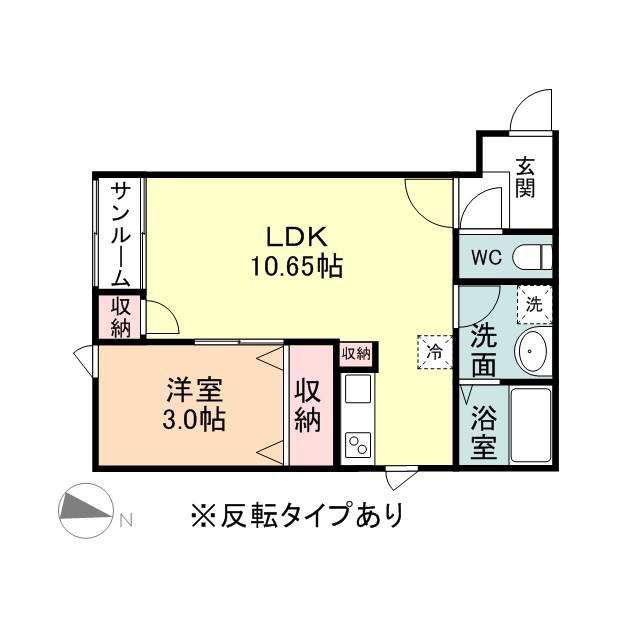 NCOLOR.F(1LDK/2階)の間取り写真
