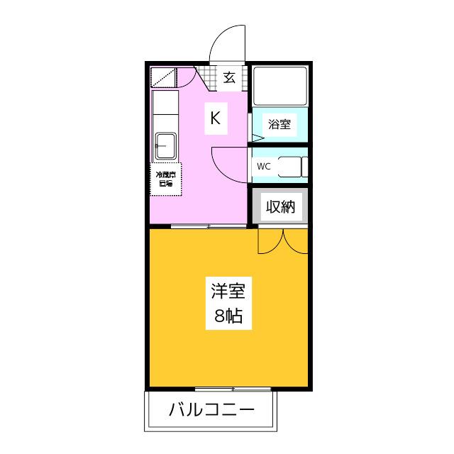 フレグランス梵(1K/2階)の間取り写真