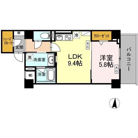 RESIDENCE丸の内七間町(1LDK/6階)の間取り写真