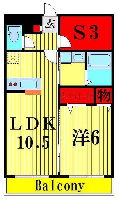 ラ カンパネラA(1SLDK/3階)の間取り写真