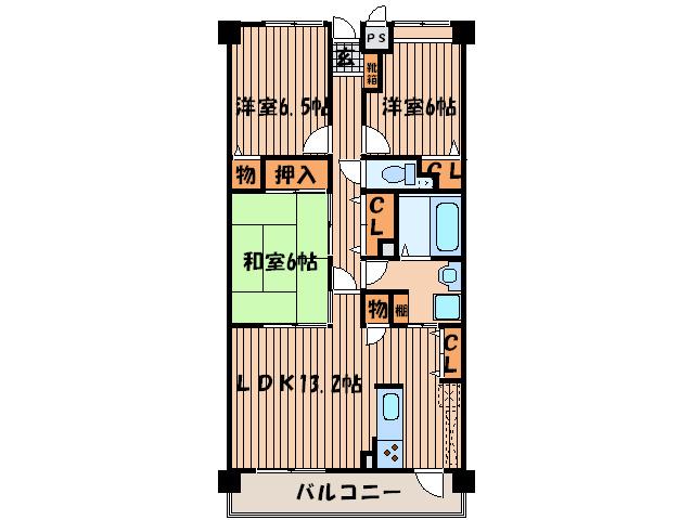 グランKSジオ(3LDK/7階)の間取り写真