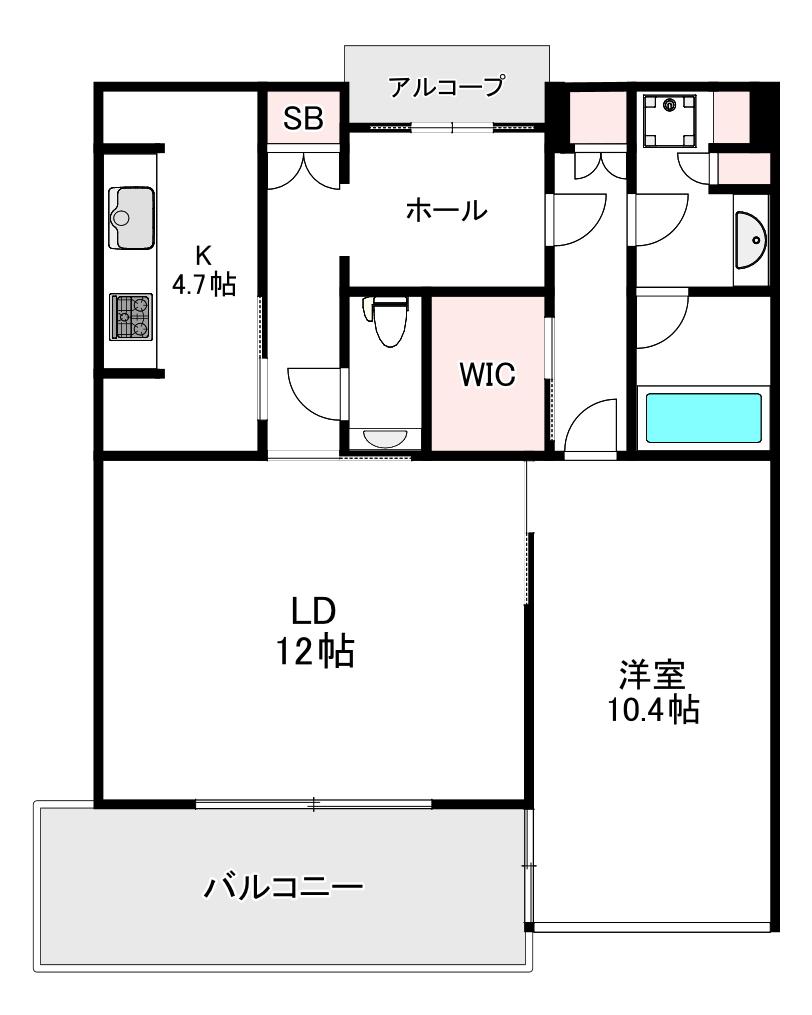 グラングリーン大阪 THE ノース RESIDENCE(1LDK/23階)の間取り写真