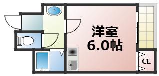 エルエムヒルズ堂ヶ芝(ワンルーム/6階)の間取り写真