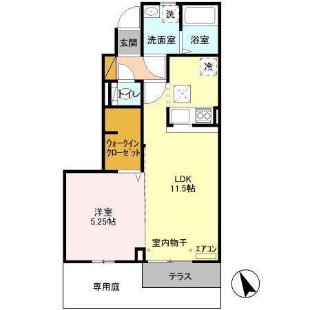 マスカレード・ギャレー(1LDK/1階)の間取り写真