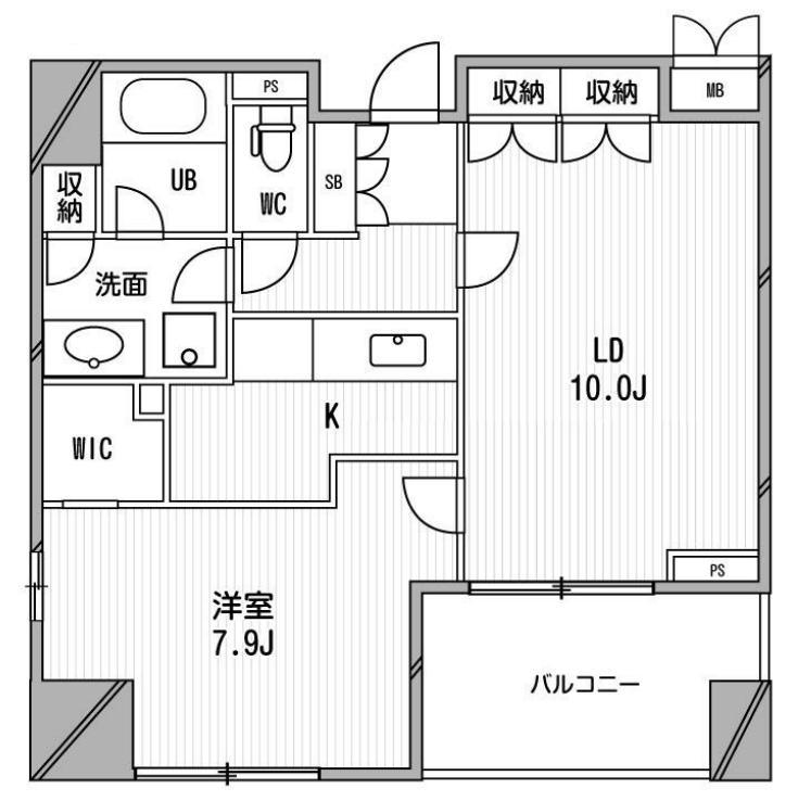 アーデンタワー福島ウエスト(1LDK/6階)の間取り写真