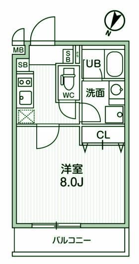 オルタナ北品川(1K/3階)の間取り写真