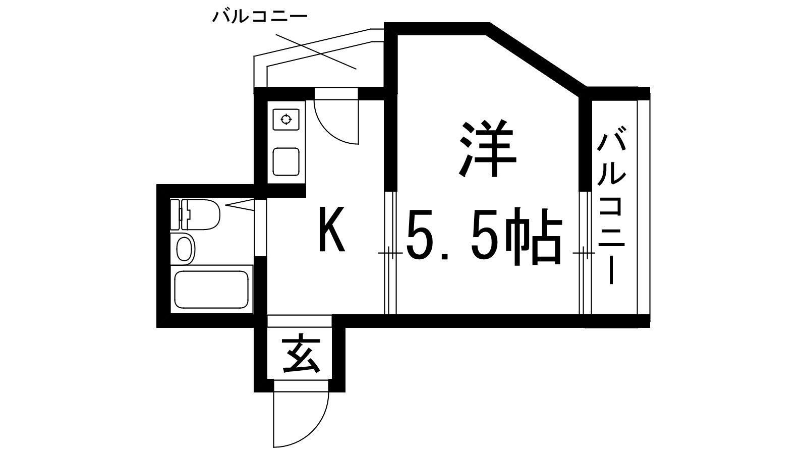 シティハイツ槻木(1K/5階)の間取り写真