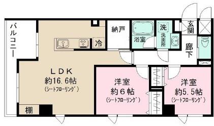 LAPIS SAILS(2LDK/5階)の間取り写真